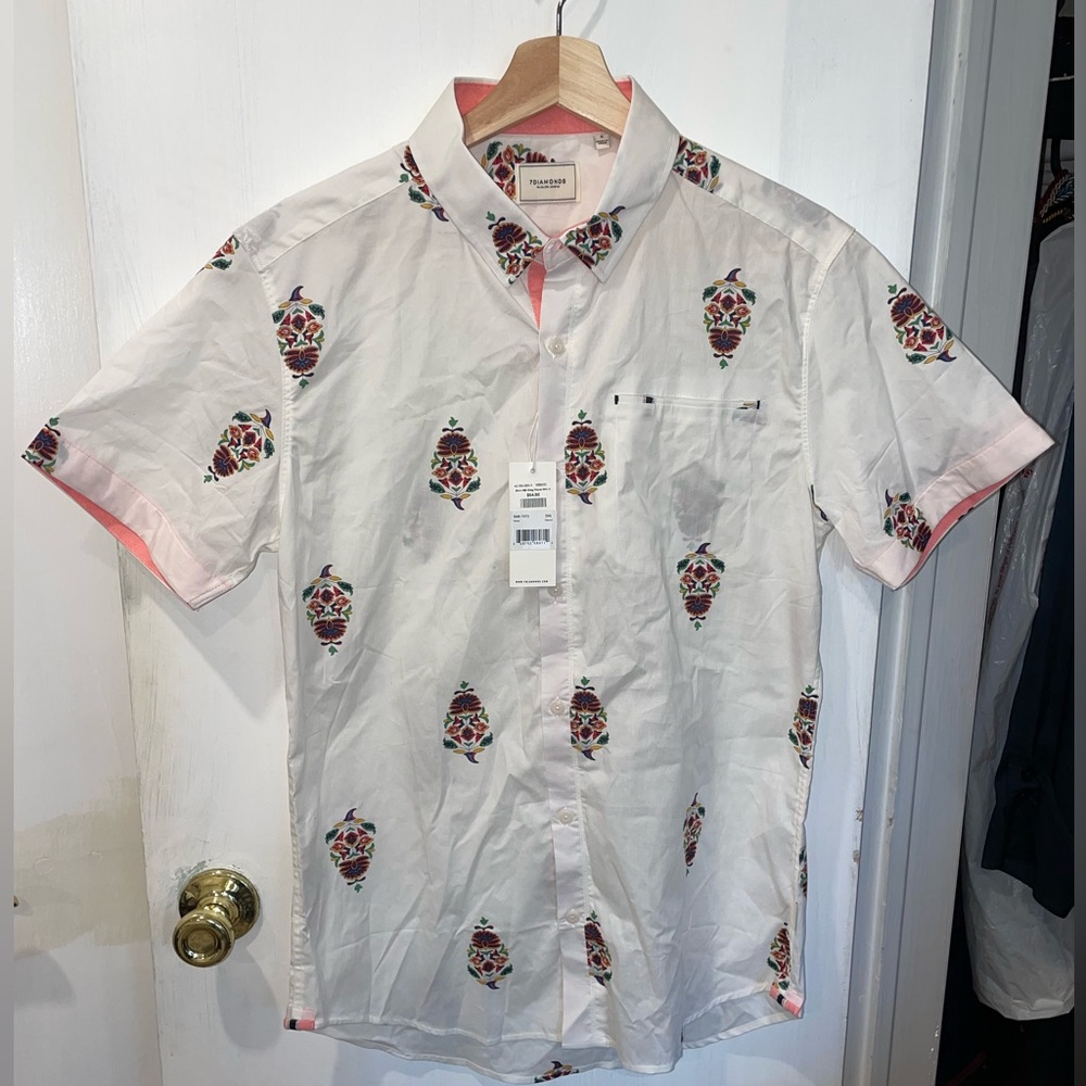 7 Diamonds Floral White Shirt